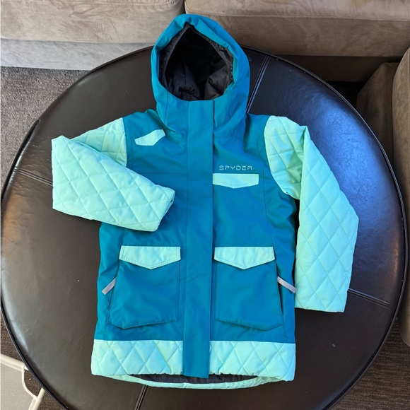 Spyder Girls Claire Jacket (10) Teal - Picture 1 of 13